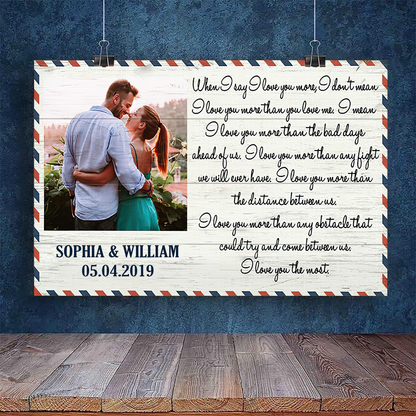 When I Say I Love You More Canvas Poster Best Gift For Couple Home Decor Special Style Letter