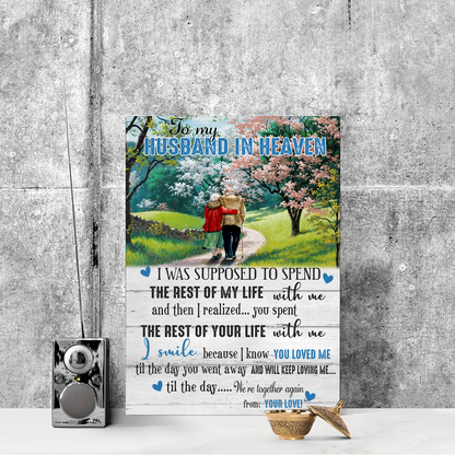 To My Husband In Heaven Vertical Canvas Poster Special Memorial Gift
