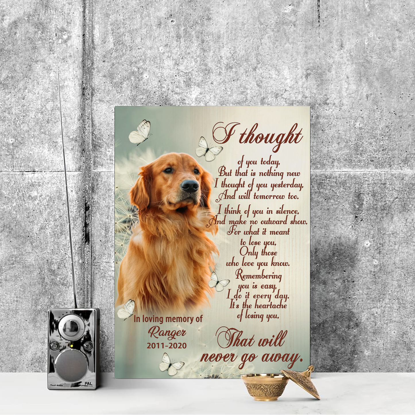 I Thought Of You Today Vertical Canvas Poster Personalized Special Memorial Gift For Dog Lover