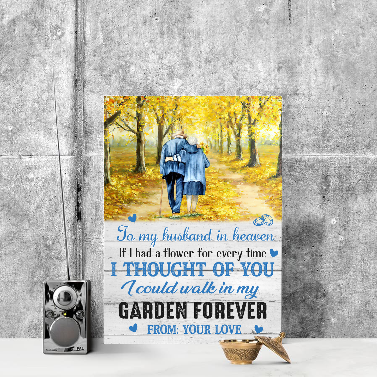 To My Husband In Heaven Vertical Canvas Poster Special Memorial Gift