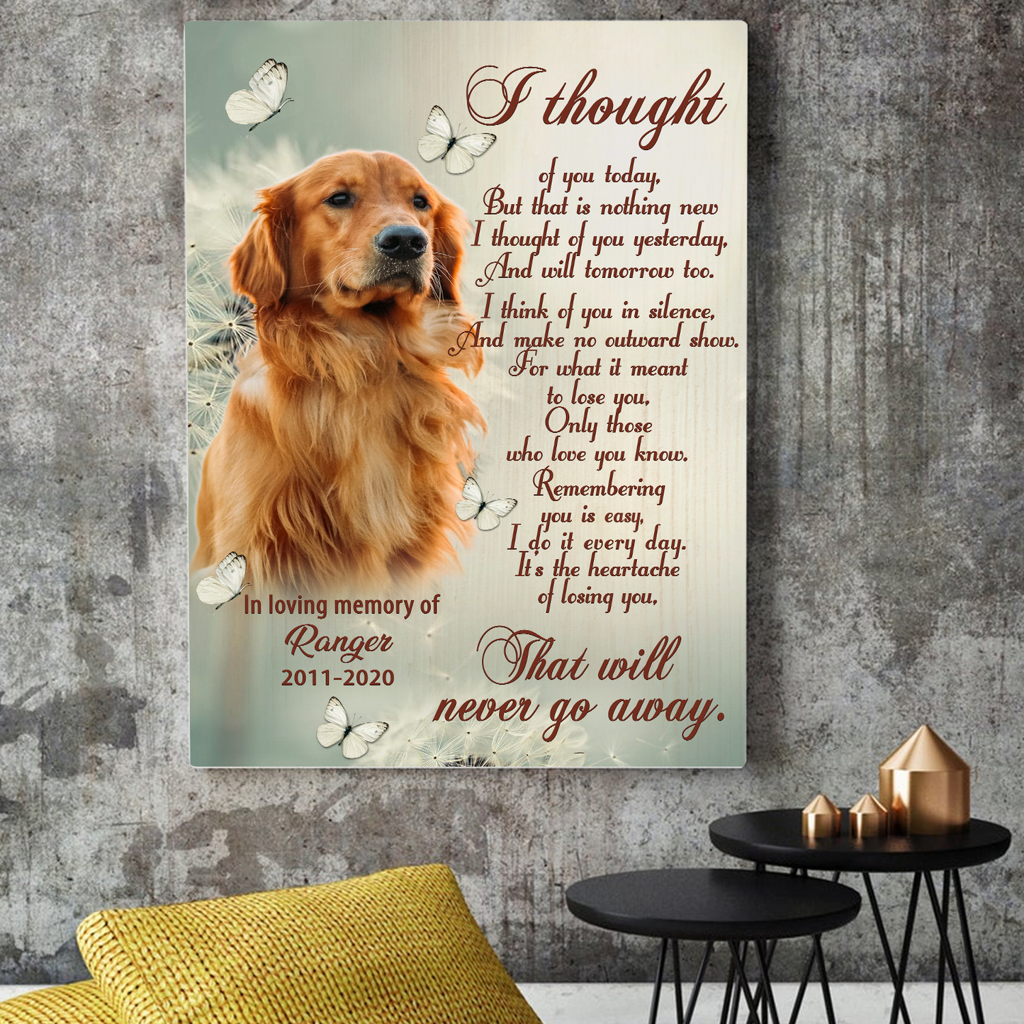 I Thought Of You Today Vertical Canvas Poster Personalized Special Memorial Gift For Dog Lover
