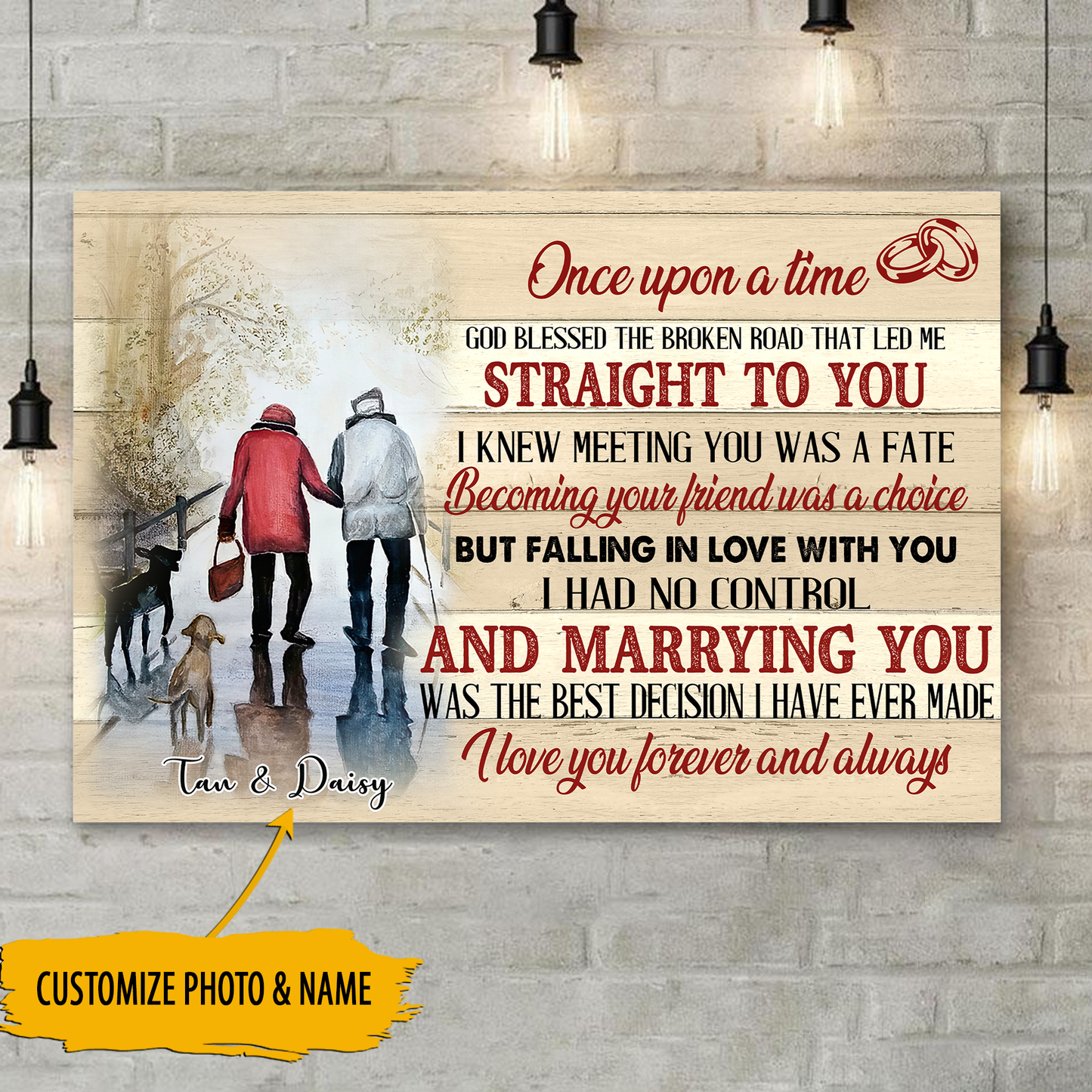 Marrying You Was The Best Decision Customized  Canvas Poster, Best Gifts For Old Couple