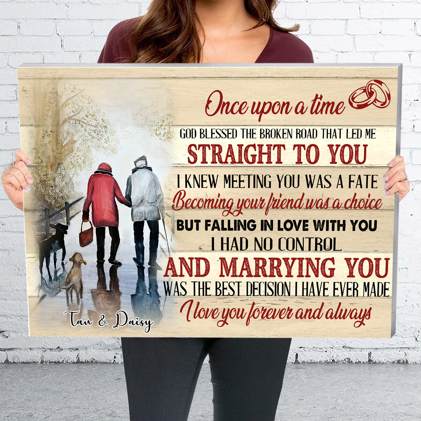 Marrying You Was The Best Decision Customized  Canvas Poster, Best Gifts For Old Couple