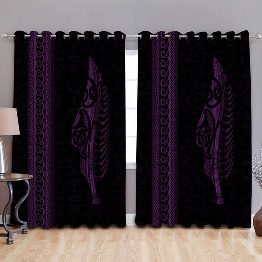 Maori Silver Fern Purple Curtain AM15072104.S1