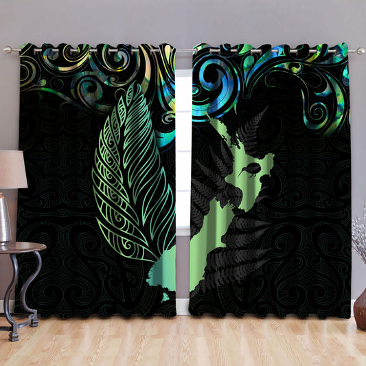 New Zealand Aotearoa Maori And Fern Curtain NTN12062101