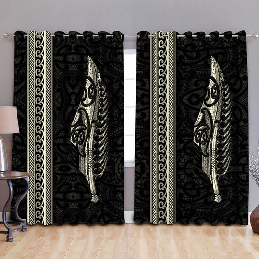 Maori Silver Fern Gold Curtain AM15072104