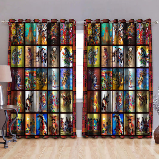 Native American Pattern 3D All Over Printed Window Curtains