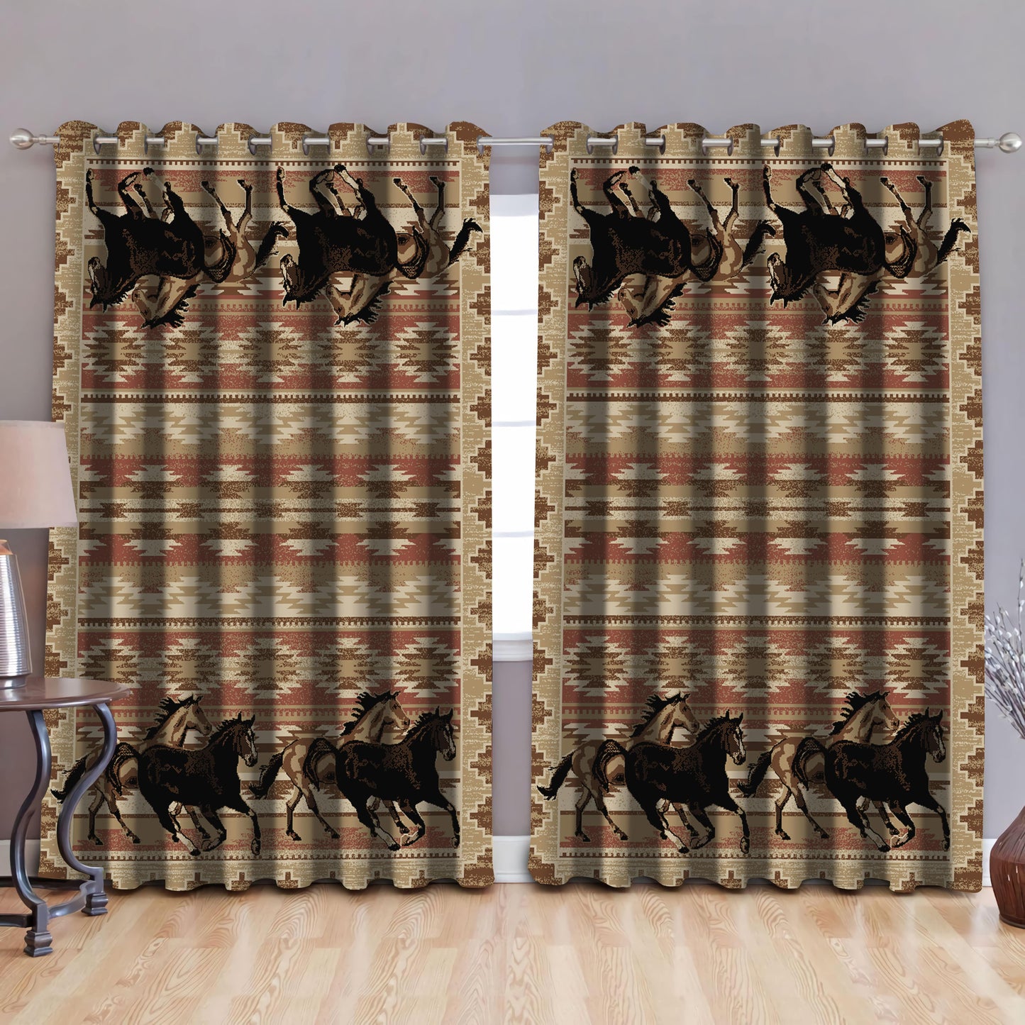 Native American Pattern 3D All Over Printed Window Curtains