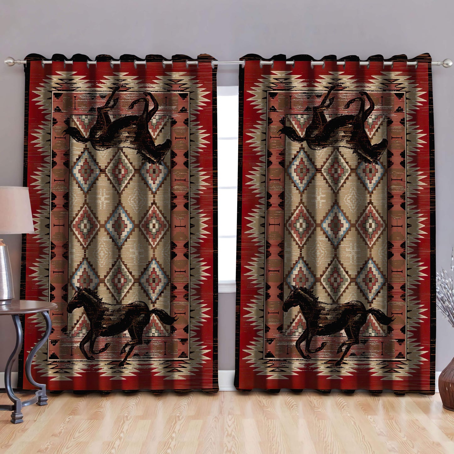 Native American Pattern 3D All Over Printed Window Curtains