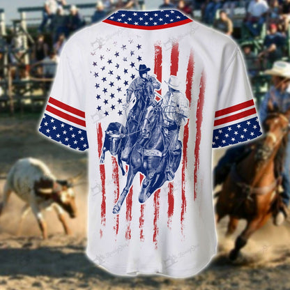 Personalized Name Rodeo Baseball Shirt Team Roping Ver 1