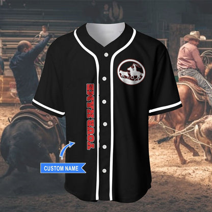 Personalized Name Rodeo Baseball Shirt Golden Love Team Roping