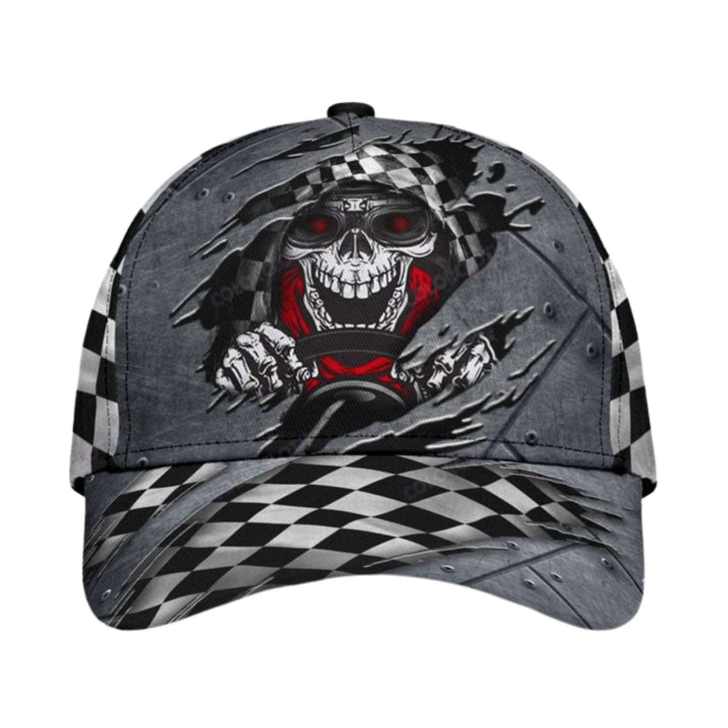 Personalized Name Biker Classic Cap Skull Rider