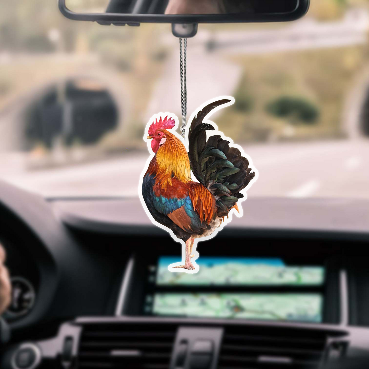 Rooster No 8 Unique Design Car Hanging Ornament