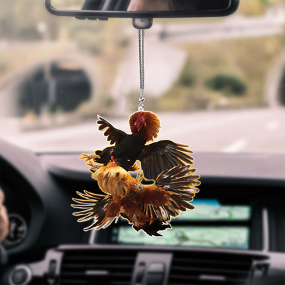 Rooster No 4 The Fight Unique Design Car Hanging Ornament