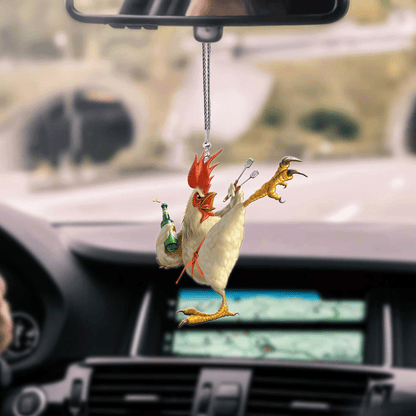 Rooster Funny No13 Unique Design Car Hanging Ornament
