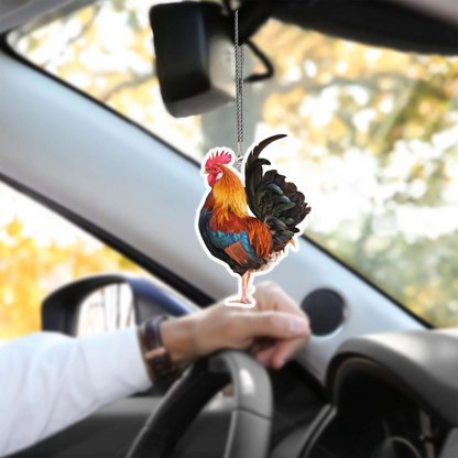 Rooster No 8 Unique Design Car Hanging Ornament