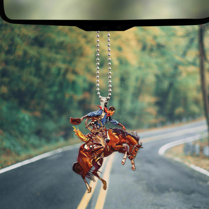 Cowboy 02 Personalized Name Unique Design Car Hanging Ornament