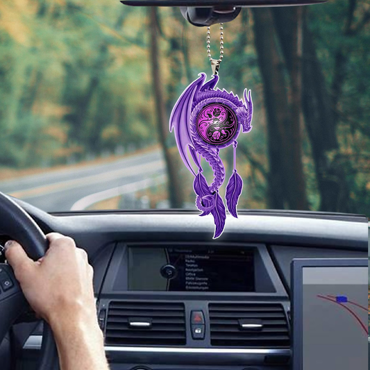 Purple Dreamcatcher Dragon Unique Design Car Hanging Ornament