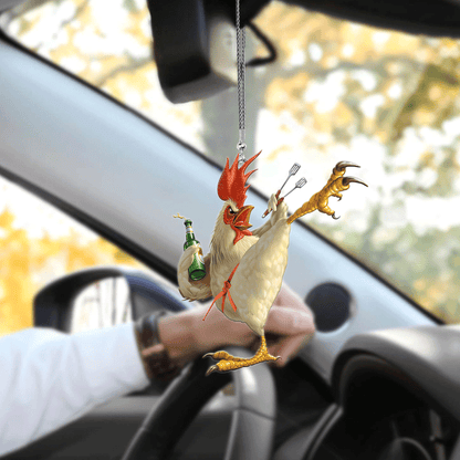 Rooster Funny No13 Unique Design Car Hanging Ornament