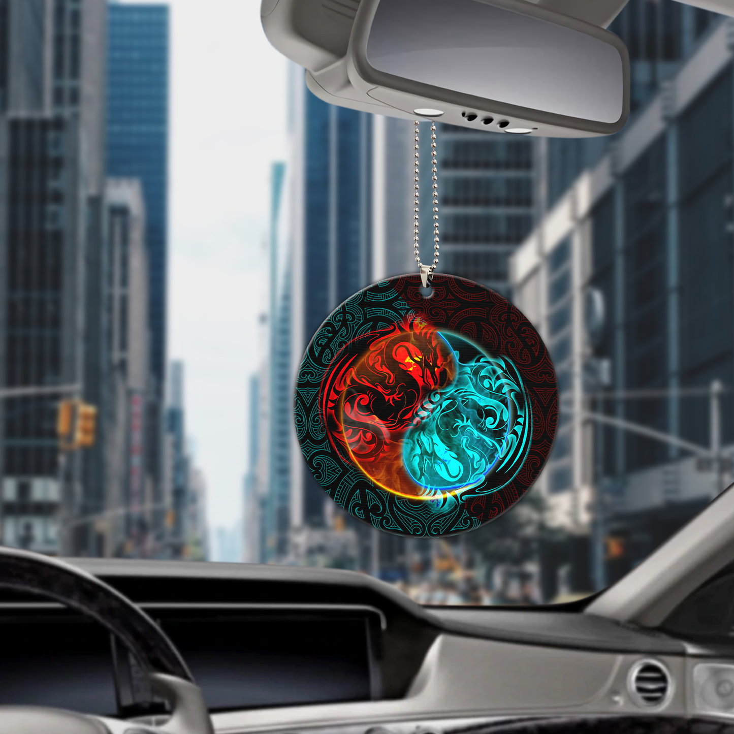 Fire And Ice Dragon Unique Design Car Hanging Ornament