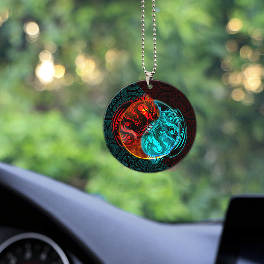Fire And Ice Dragon Unique Design Car Hanging Ornament