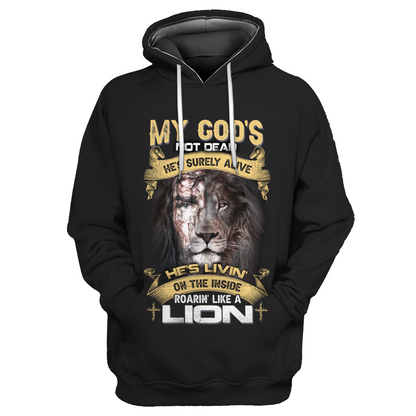 's living on the inside Roarin' like a Lion - T shirt Style for Men Father's Day Gift