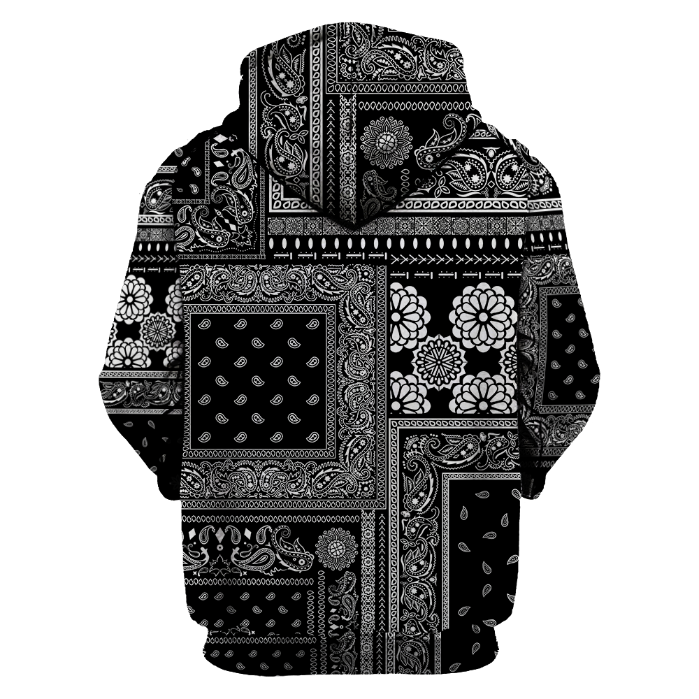 Paisley Bandana Vibe with Black White tone Street Style 3D All Over Printed