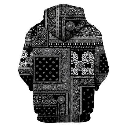 Paisley Bandana Vibe with Black White tone Street Style 3D All Over Printed