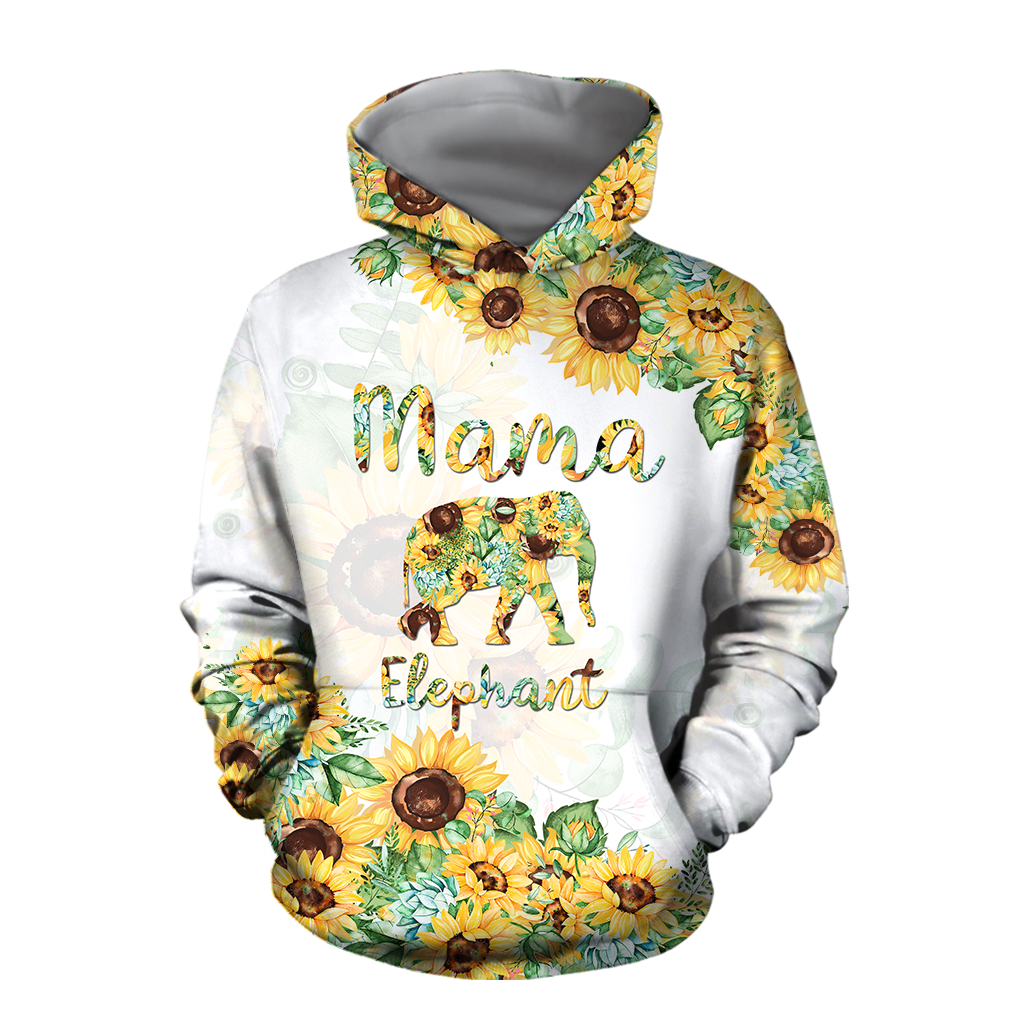 Mama Elephant Sunflower - Mother's Day Gift 3D Unisex Shirt