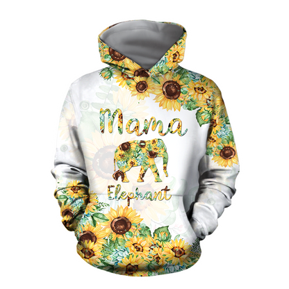Mama Elephant Sunflower - Mother's Day Gift 3D Unisex Shirt