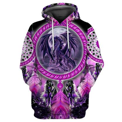 Tmarc Tee Dungeons and Dragons 3D All Over Printed Winter Shirts Purple