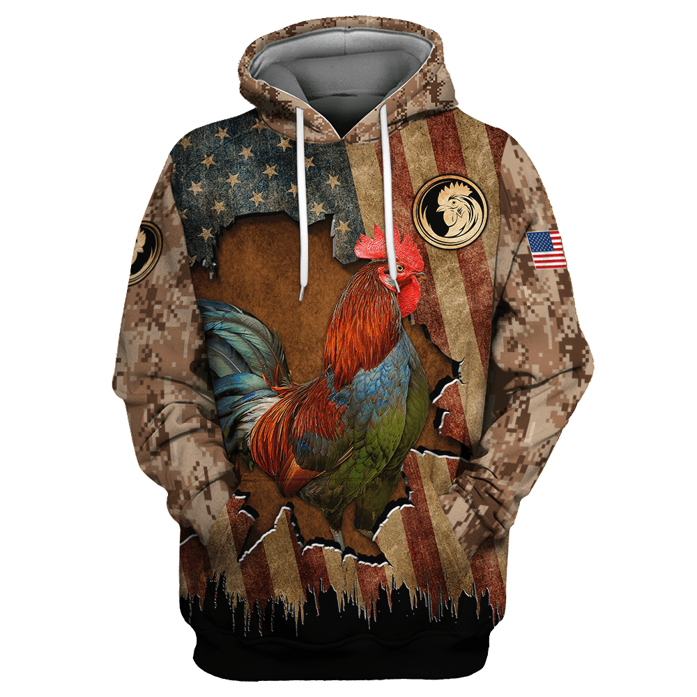 Rooster 3D Printed Unisex Shirts Pi22052102
