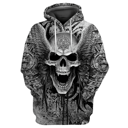 Aztec Mexican Skull 3D All Over Printed Unisex Hoodie