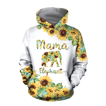 Mama Elephant Sunflower - Mother's Day Gift 3D Unisex Shirt