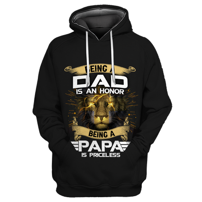 Being a Dad is an Honor Being a Papa is Priceless - T shirt Style for Men Father's Day Gift
