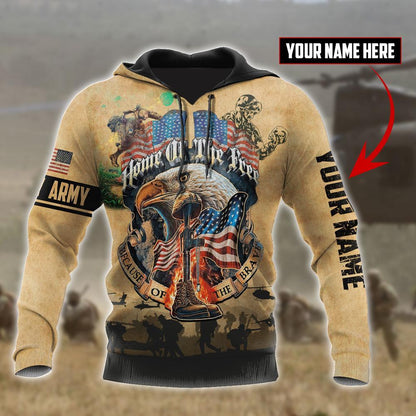 U.S Army veteran Home Free custom name design 3d print shirts Proud Military