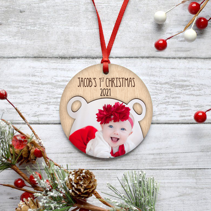 Baby's First Christmas Customized Photo Ornament, Christmas Gifts