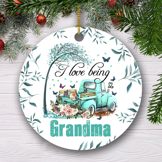 I Love Being Grandma Customized Ornament Christmas Gift For Mother Mom Home Decor