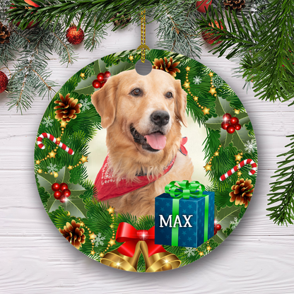 Merry Christmas Customized Pet Photo Ornament, Best Gifts On Christmas Occasion