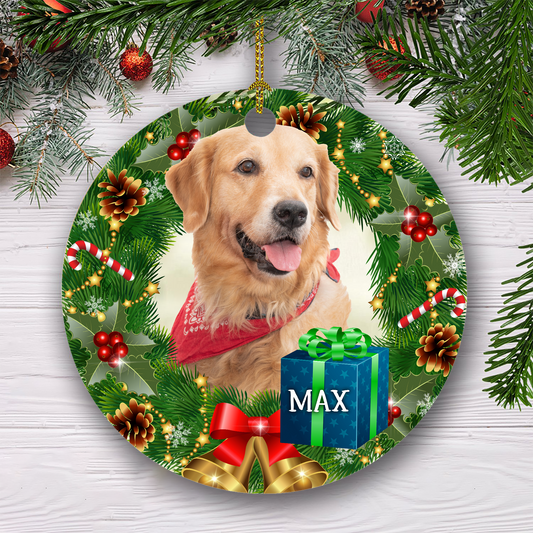 Merry Christmas Customized Pet Photo Ornament, Best Gifts On Christmas Occasion