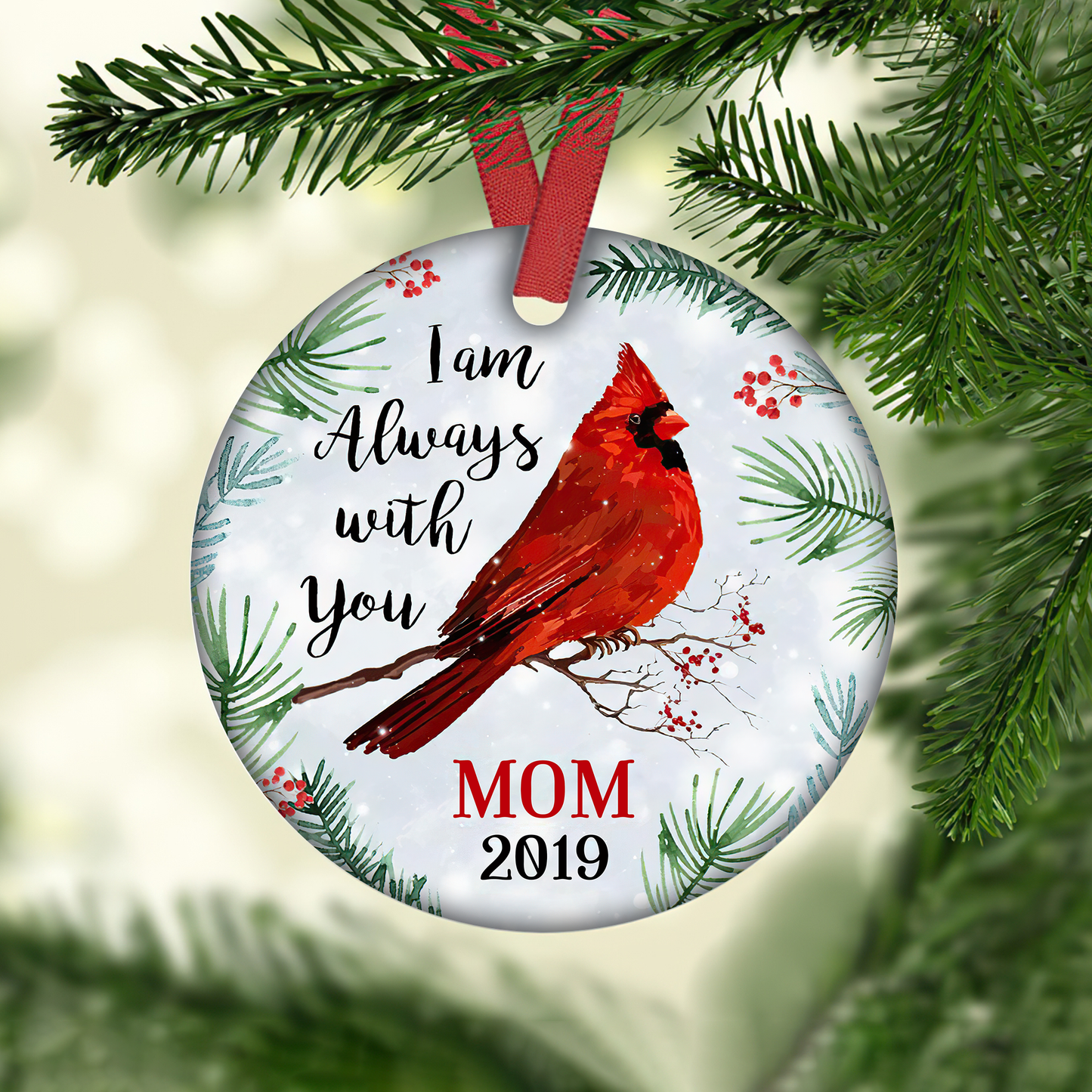 Cardinals Appear When Angels Are Near Merry Christmas Personalized Ornament, Christmas Gifts Memorial Gift