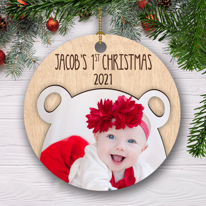 Baby's First Christmas Customized Photo Ornament, Christmas Gifts