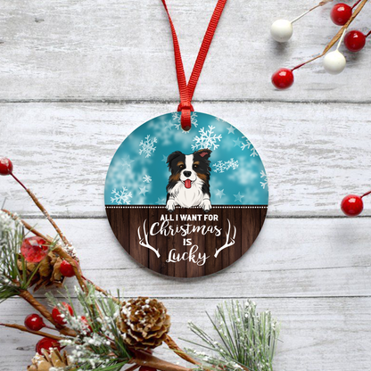 All I Want For Christmas Customized Dog Breeds Circle Ornament, Christmas Gifts For Dog Lovers