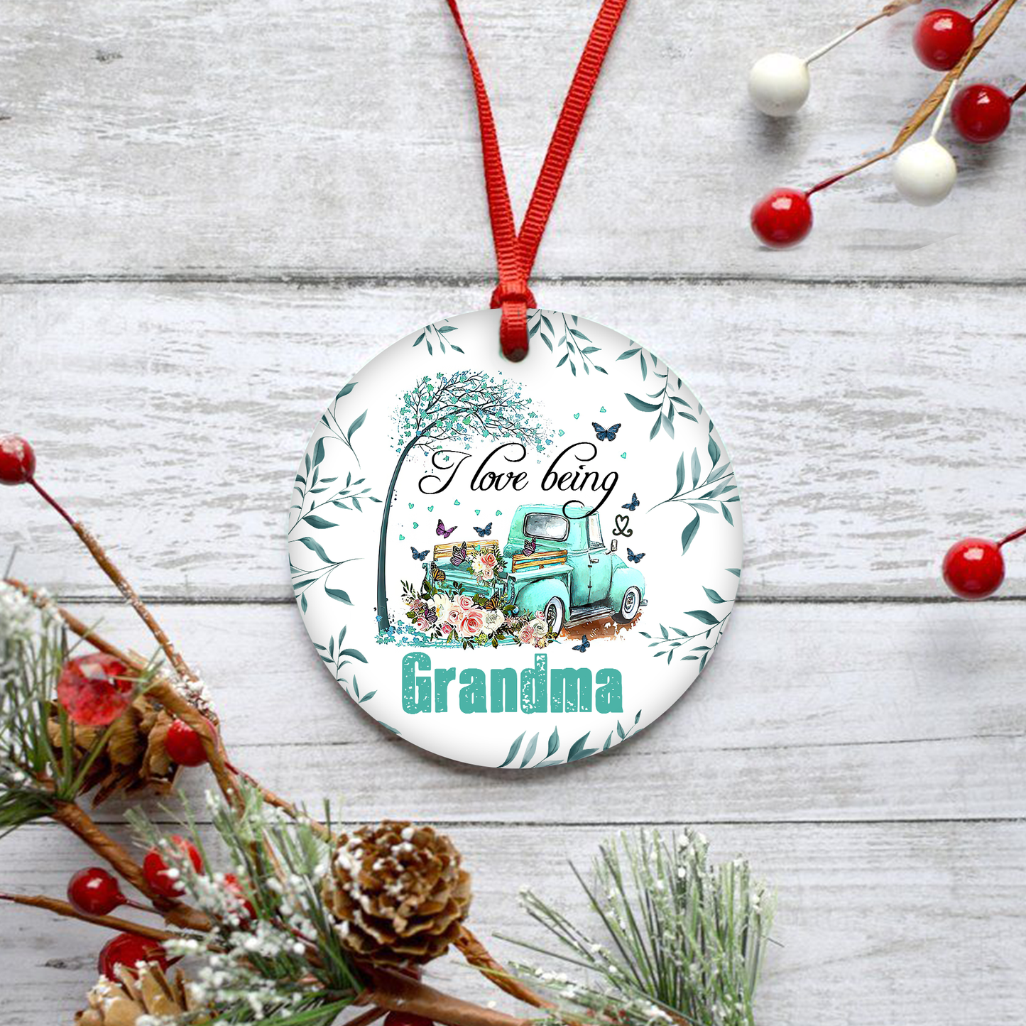 I Love Being Grandma Customized Ornament Christmas Gift For Mother Mom Home Decor