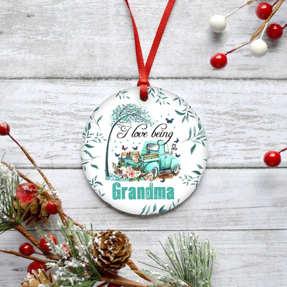 I Love Being Grandma Customized Ornament Christmas Gift For Mother Mom Home Decor
