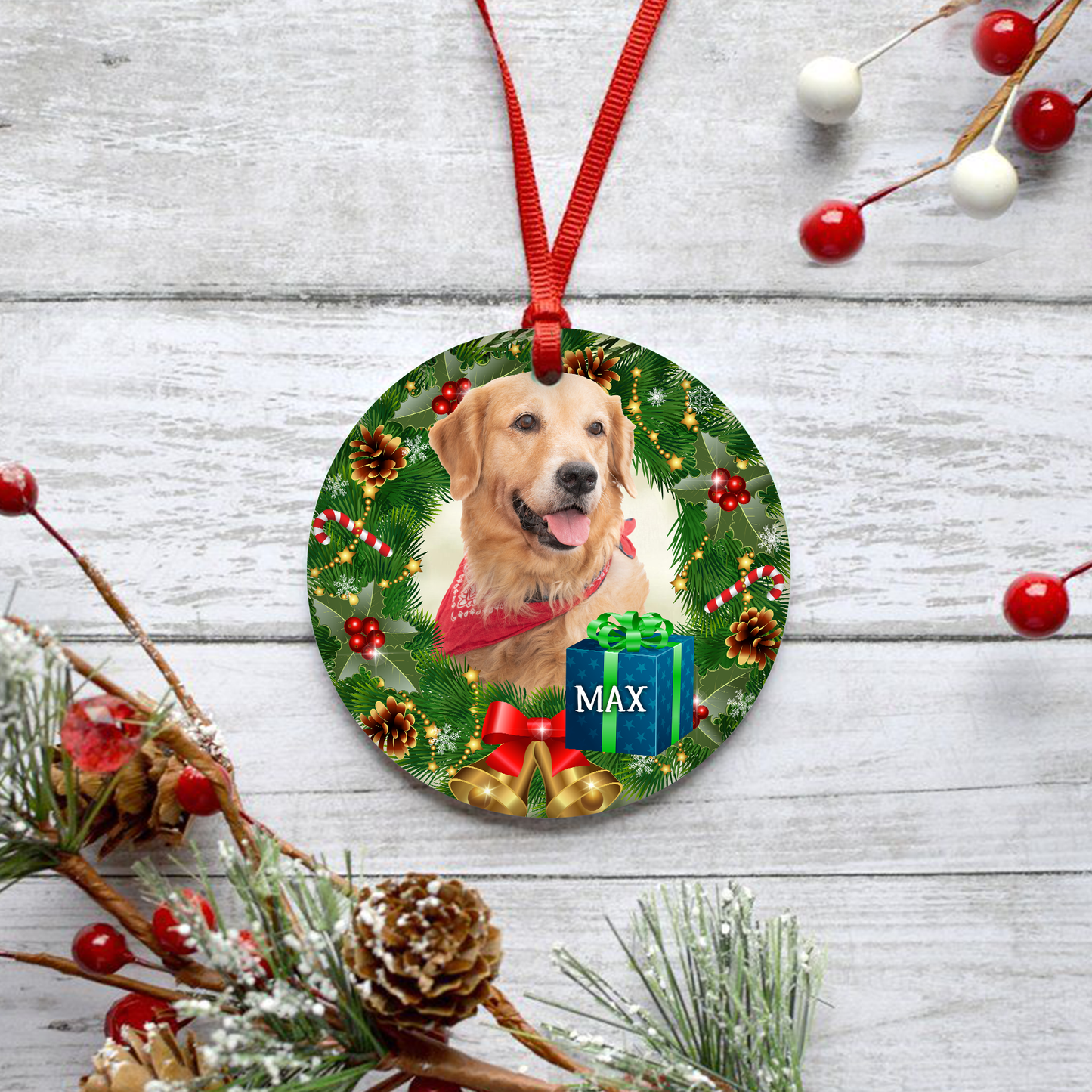 Merry Christmas Customized Pet Photo Ornament, Best Gifts On Christmas Occasion