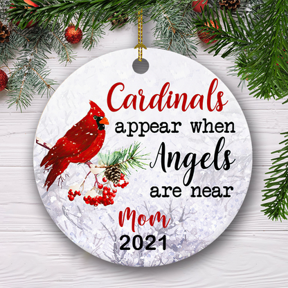 Cardinals Appear When Angels Are Near Merry Christmas Customized Ornament, Christmas Gifts Memorial Gift