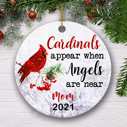 Cardinals Appear When Angels Are Near Merry Christmas Customized Ornament, Christmas Gifts Memorial Gift