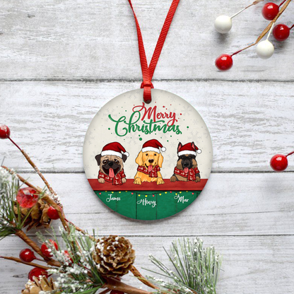 Merry Christmas Customized Ornament Christmas Gift For Dog Lover Home Decor