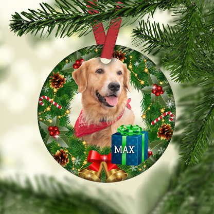 Merry Christmas Customized Pet Photo Ornament, Best Gifts On Christmas Occasion